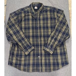 Ridgecut Toughwear Shirt Long Sleeve Mens 2XL Plaid Blue And Yellow